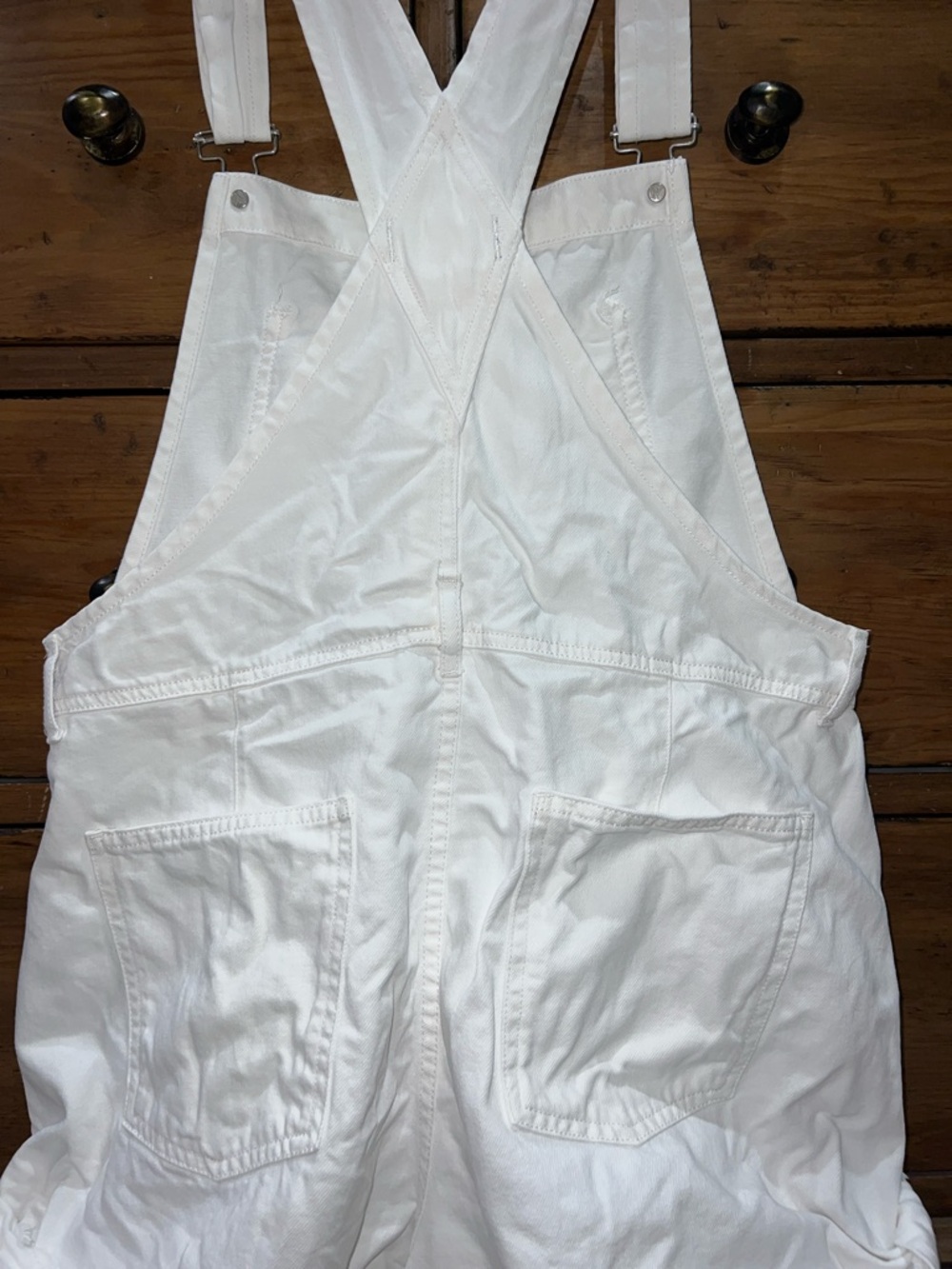 We The Free! White Denim Ziggy Shortalls SZ Medium {beach, resort, vacay, lake} - Picture 12 of 14